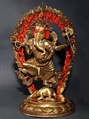 Four Armed Dancing Ganesha Made in Nepal