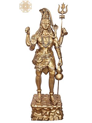 78" Bhagawan Shiva Treads The Himalayas In Brass | Handmade | Made In India