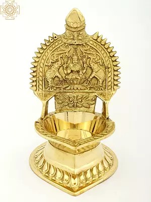 Brass Goddess Gajalakshmi Diya
