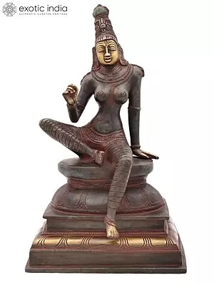 10" Parvati in Lalita Roop: Beauteous Aspect In Brass | Handmade | Made In India