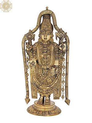 17" Lord Venkateshvara as Balaji at Tirupati - Fine Quality In Brass | Handmade | Made In India