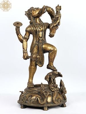 25" Bhagawan Varaha with Bhudevi (Dhokra Art) | Handmade | Madhuchista Vidhana (Lost-Wax) | Panchaloha Bronze from Swamimalai