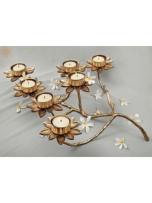 Breath-Taking Designer Flower Candle Stand / Holder | Handmade | Home Décor | Decorative Object / Accents | Brass | Made In India