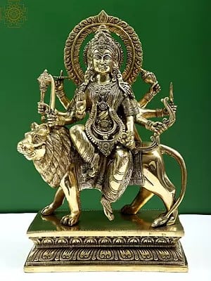 17" Brass  Devi Durga Statue (Sherawali Maa)