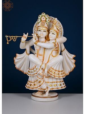 15" Radha Krishna Statue | Handmade | Marble Radha Krishna Statue | Divine Couple God | Radha Krishna Statue Couple Statue | Radha Krishna Idol