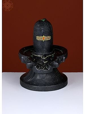 9" Black Marble Shiva Linga | Handmade | Lingam | Idols For Home Decor and Pooja | Mahashiva Ratri Puja Decor | Shiv Ling Indian God Statue