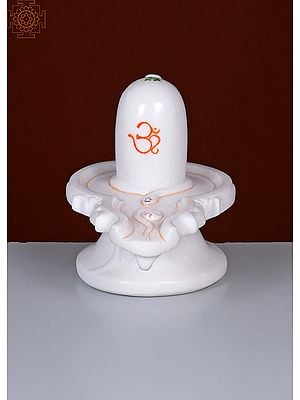 9" Whie Marble Shiva Linga | Handmade | Lingam | Idols for Home Decor and Pooja | Mahashiva Ratri Puja Decor | Shiv Ling Indian God Statue