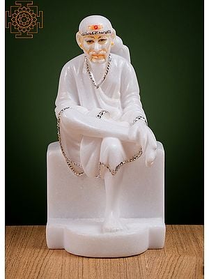 8" Sai Baba Statue | Hand made | Shirdi Sai Baba | Marble Sai Baba Statue | Lord Sai Baba Statue | Marble Shirdi Sai Baba Murti | God Culture