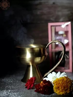 7" Brass Dhoop Dani | Incense Holder | Handmade | Home Decor and Fragrances
