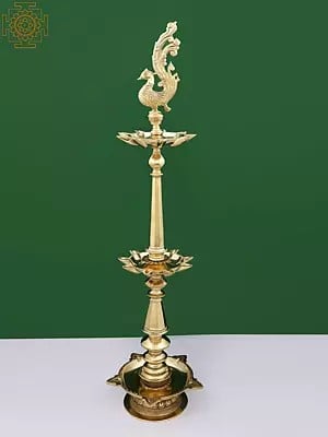 38" Handmade Peacock Lamp (Annam Lamp)