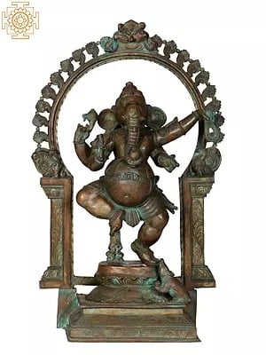 20" Dancing Ganesha | Madhuchista Vidhana (Lost-Wax) | Panchaloha Bronze from Swamimalai