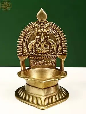 5" Small Brass Gajalakshmi Lamp