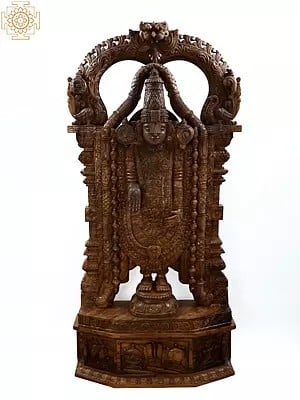 74" Large Wooden Lord Venkateshwara as Balaji