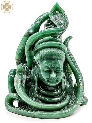 10" Lord Shiva Head in Jade Aventurine