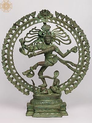 20" Antiquated Nataraja In Brass | Handmade | Made In India