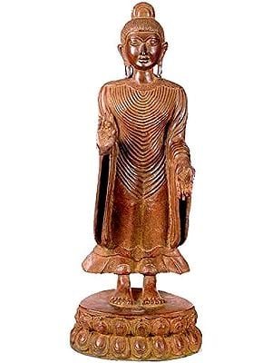 30" Large Size Gandhara Buddha In Brass | Handmade | Made In India