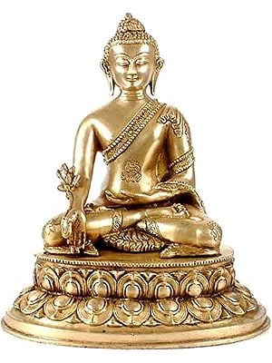 13" Tibetan Buddhist God The Buddha who Heals (Medicine Buddha) In Brass | Handmade | Made In India