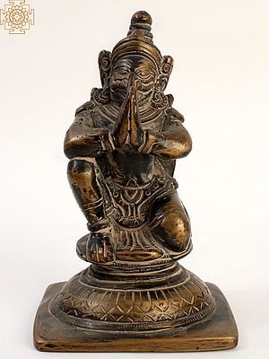 5" Brass Vishnu's Vehicle - Garuda Idol | Handmade Statue | Made in India