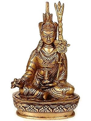 8" Tibetan Buddhist God Guru Padmasambhava In Brass | Handmade | Made In India
