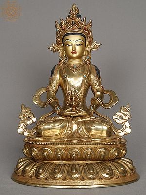11" Copper Aparmita Statue from Nepal | Amitayus Idol