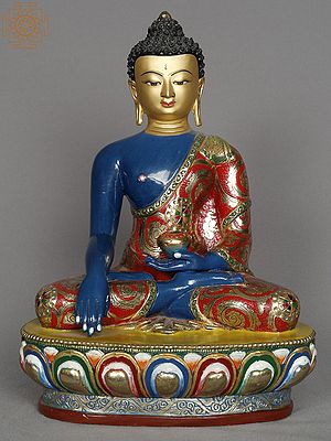11" Lord Shakyamuni Buddha Idol | Nepalese Copper Statue