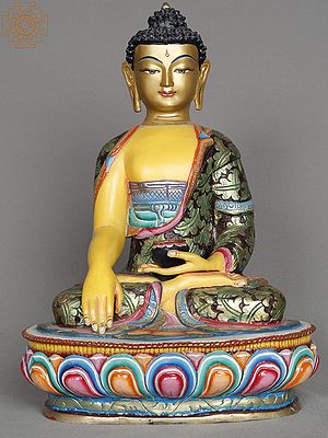 12" Lord Shakyamuni Buddha Copper Statue | Copper Nepalese Idols