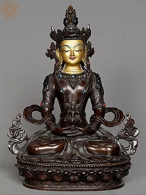 10" Aparmita Copper Statue from Nepal | Amitayus Copper Idol