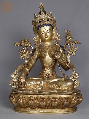 19" Goddess White Tara Copper Statue | Nepalese Sculpture