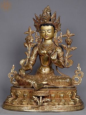 18" Green Tara Statue From Nepal