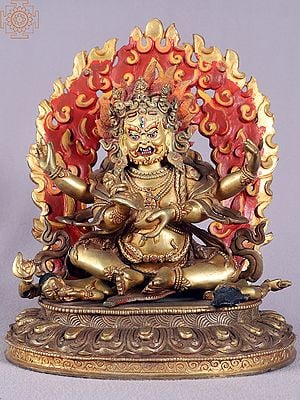 9" Mahakala Copper Statue from Nepal | Buddhist Deity Idol