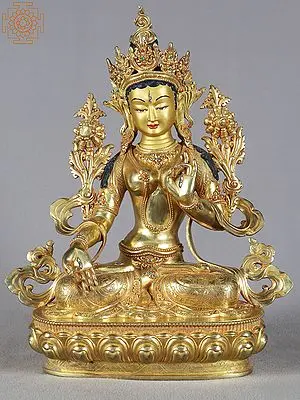 14" Goddess Tara Copper Statue | Nepalese Sculpture
