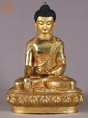 15" Lord Buddha Copper Idol | Nepalese Copper Statue