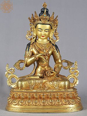 12" Vajrasattva Copper Idol from Nepal | Buddhist Deity Statue