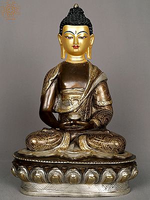 12" Lord Buddha Copper Statue from Nepal | Nepalese Metal Idols