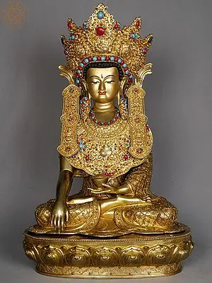 Two Feet High Shakyamuni Buddha Statue from Nepal