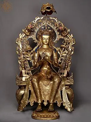 3" Maitreya Buddha Copper Statue with Gold Gilding – Authentic Nepalese Craftsmanship