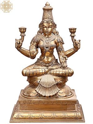 22" Sitting Devi Lakshmi Bronze Sculpture