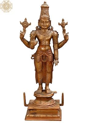 21" Standing Lord Vishnu Bronze Statue