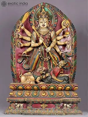 Ugra-Chandi- Durga Wooden Statue