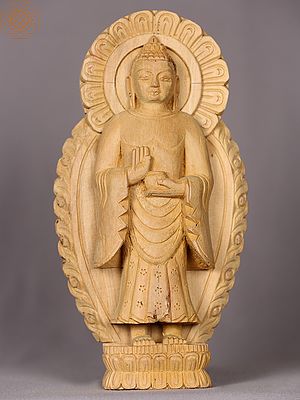 9" Wooden Lord Buddha
