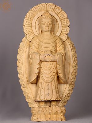 9" Wooden Lord Buddha