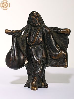 4&quot; Small Vintage Tibetian Buddhist Monk Brass Statue