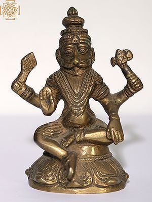 4" Small Lord Narasimha Brass Statue