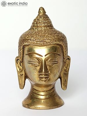 Small Gautam Buddha Face | Handmade Brass Statue | Made in India