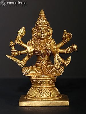 5" Vijaya Lakshmi - Goddess Who Bestows Victory | Brass Statue