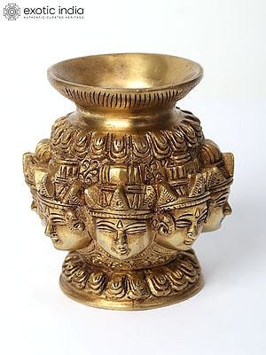 3" Brass Ashtalakshmi Face Puja Kalash