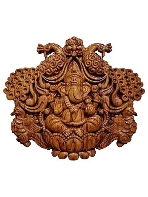 Wooden Ganpati Wall Hanging Panel