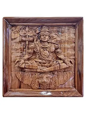 Wooden Shiv Maditation Wall Hanging Panel