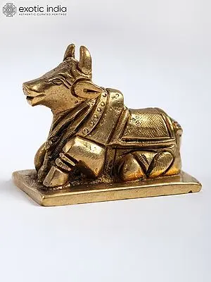 2" Small Brass Nandi Sculpture