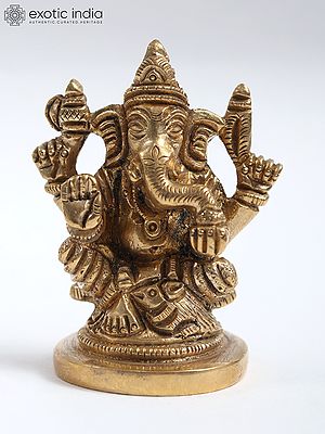 2" Small Chaturbhuj Ganesha Sculpture